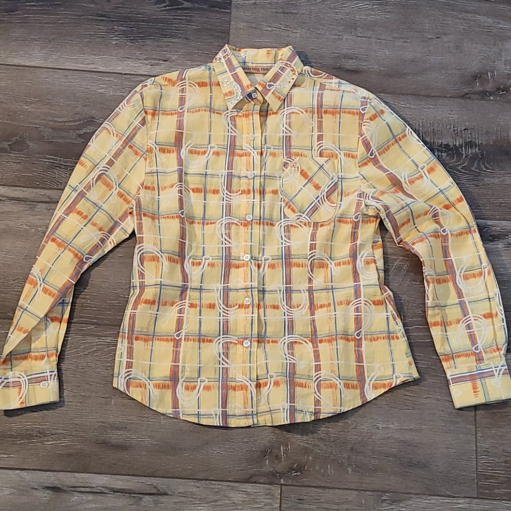 Jitterbug ranch western bling shirt S